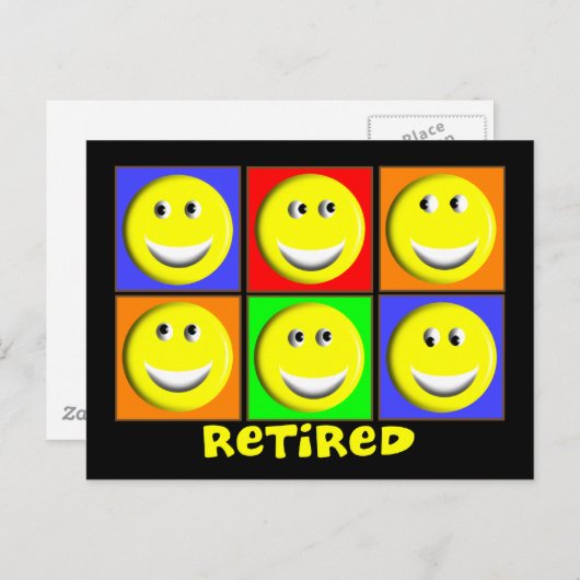 "RETIRED"-ontwerp met meerdere ontwerpen Briefkaart (Voorkant / Achterkant)