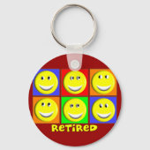 "RETIRED"-ontwerp met meerdere ontwerpen Sleutelhanger (Voorkant)