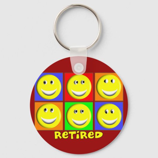 "RETIRED"-ontwerp met meerdere ontwerpen Sleutelhanger (Voorkant)