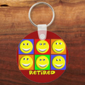 "RETIRED"-ontwerp met meerdere ontwerpen Sleutelhanger (Voorkant)