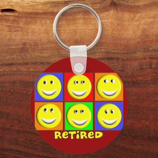 "RETIRED"-ontwerp met meerdere ontwerpen Sleutelhanger (Voorkant)