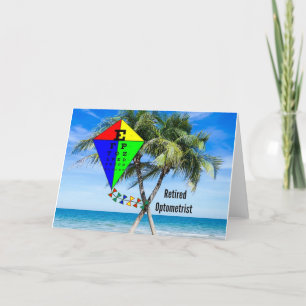 Retired Optometrist, Colorful Beach Design Kaart
