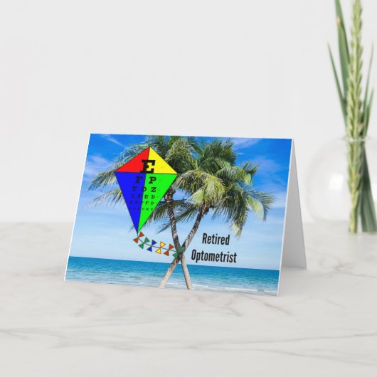 Retired Optometrist, Colorful Beach Design Kaart (Voorkant)