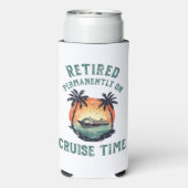Retired Permanently On Cruise Time Retro Seltzer Blikjeskoeler (Seltzer Achterkant)