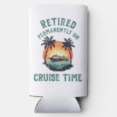 Retired Permanently On Cruise Time Retro Seltzer Blikjeskoeler (Achterkant)