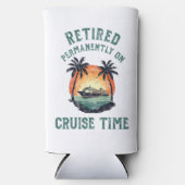 Retired Permanently On Cruise Time Retro Seltzer Blikjeskoeler (Voorkant)