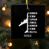 Retired Pilot Airplane Nato Letters Custom Photo Keramisch Ornament