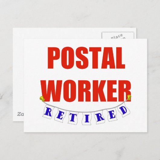 RETIRED POSTAL WORKER BRIEFKAART (Voorkant / Achterkant)