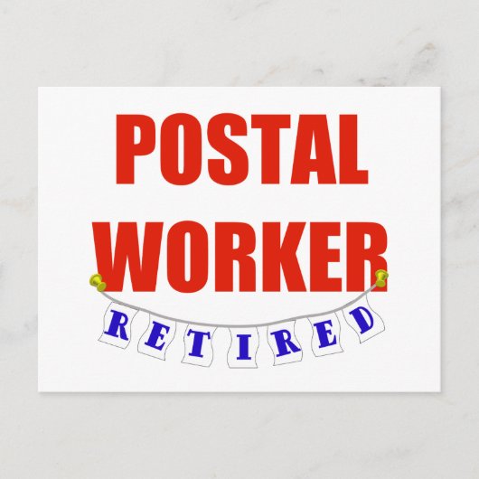 RETIRED POSTAL WORKER BRIEFKAART (Voorkant)