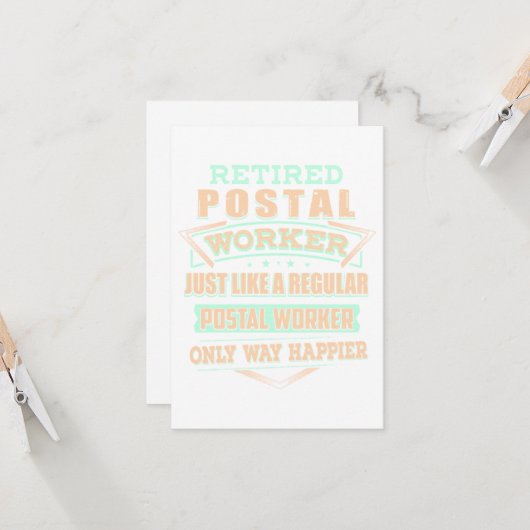 Retired Postal Worker Kaart (Voorkant / Achterkant in situ)