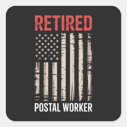 Retired Postal Worker Retirement Vierkante Sticker (Voorkant)