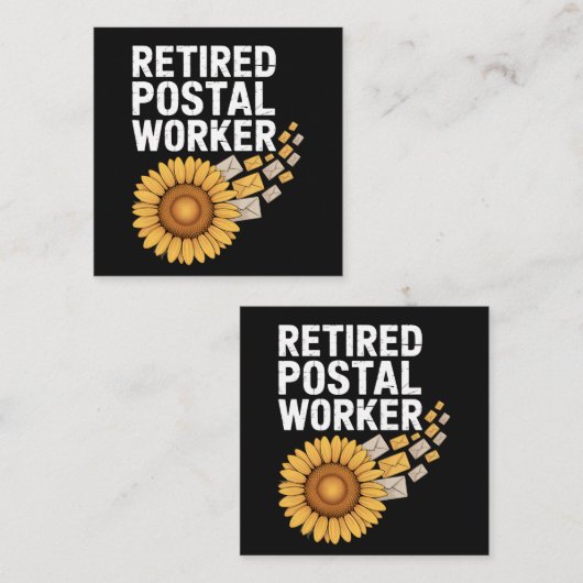 Retired Postal Worker Vierkante Visitekaartje (Voorkant / Achterkant)