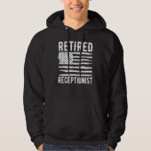 Retired Receptionist Profession American Flag Hoodie (Voorkant)