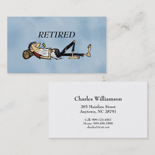 Retired Rip Van Winkle image fun Contactkaartje (Voorkant / Achterkant)