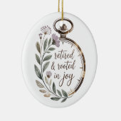 Retired & Rooted in Joy Personalized Name Year Keramisch Ornament (Rechts)