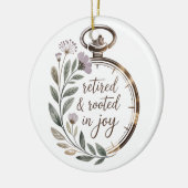 Retired & Rooted in Joy Personalized Name Year Keramisch Ornament (Links)