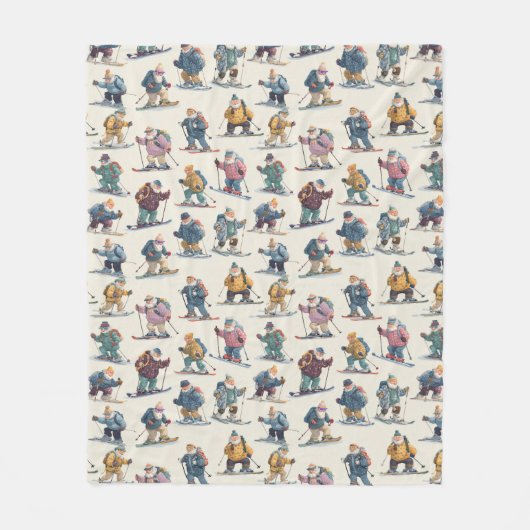 Retired Santa Claus North Pole Ski Club Fleece Deken (Voorkant)