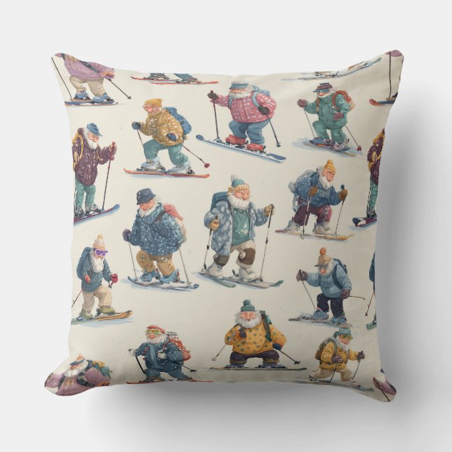 Retired Santa Claus North Pole Ski Club Kussen (Voorkant)