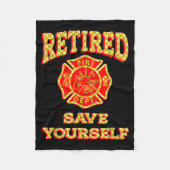 Retired Save Yourself Funny Fireman Retirement Vin Fleece Deken (Voorkant)