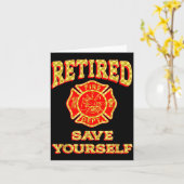 Retired Save Yourself Funny Fireman Retirement Vin Kaart (Gele Bloem)