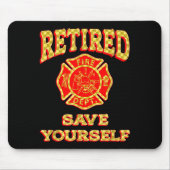 Retired Save Yourself Funny Fireman Retirement Vin Muismat (Voorkant)