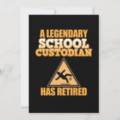 Retired School Custodian Caretaker Janitor Support Kaart (Voorkant)