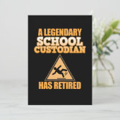 Retired School Custodian Caretaker Janitor Support Kaart (Staand voorkant)
