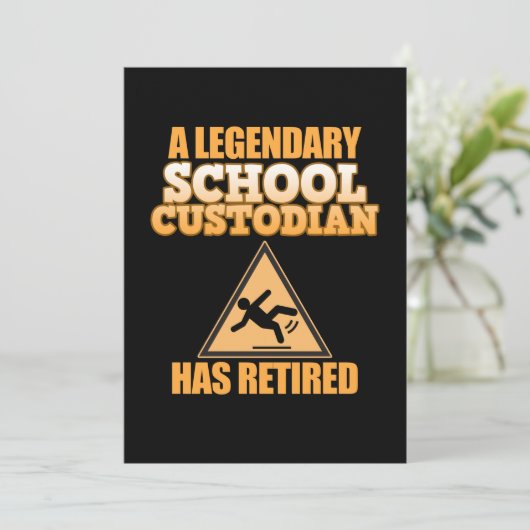 Retired School Custodian Caretaker Janitor Support Kaart (Staand voorkant)