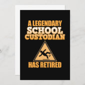 Retired School Custodian Caretaker Janitor Support Kaart (Voorkant / Achterkant)