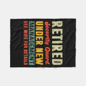 Retired Security Guard Under New Management Retire Fleece Deken (Voorkant (Horizontaal))