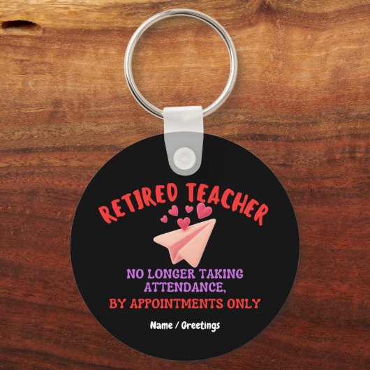 Retired Teacher By Appointments Only Groovy Heart  Sleutelhanger (Voorkant)