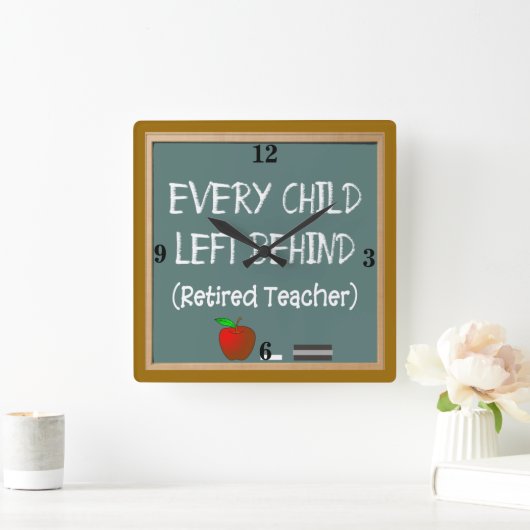 Retired Teacher Wall Clock Vierkante Klok (Huis)