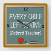Retired Teacher Wall Clock Vierkante Klok (Voorkant)