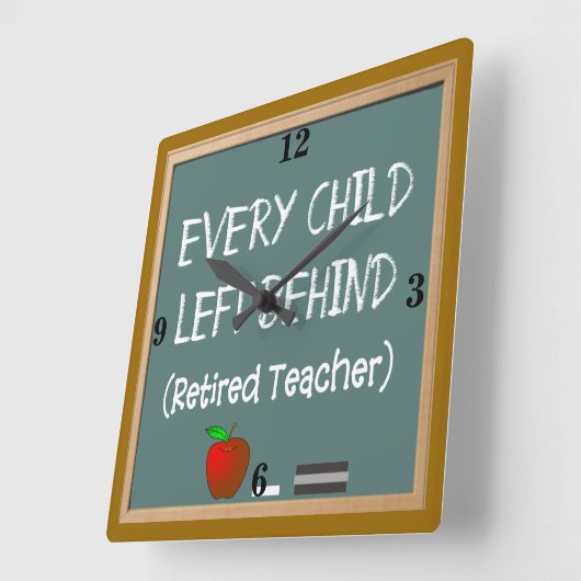Retired Teacher Wall Clock Vierkante Klok (Hoek)
