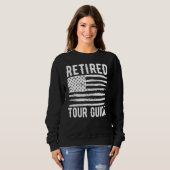 Retired Tour Guide Profession American Flag Trui (Voorkant volledig)