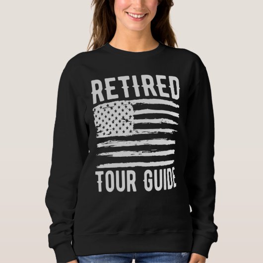 Retired Tour Guide Profession American Flag Trui (Voorkant)