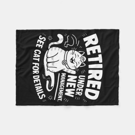 Retired Under New Management - Funny Cat Retiremen Fleece Deken (Voorkant (Horizontaal))