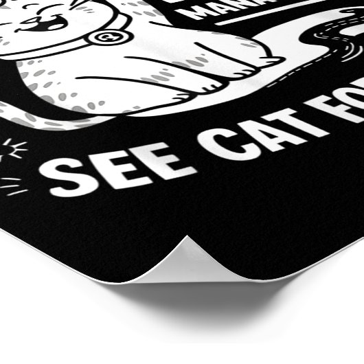 Retired Under New Management - Funny Cat Retiremen Poster (Hoek)