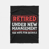 Retired Under New Management Funny Mens Husband Re Fleece Deken (Voorkant)