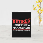 Retired Under New Management Funny Mens Husband Re Kaart (Gele Bloem)