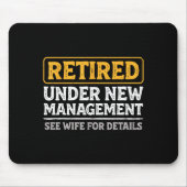 Retired Under New Management Funny Mens Husband Re Muismat (Voorkant)