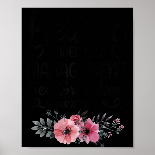 Retired Under New Management Grandson Funny Grandm Poster (Voorkant)