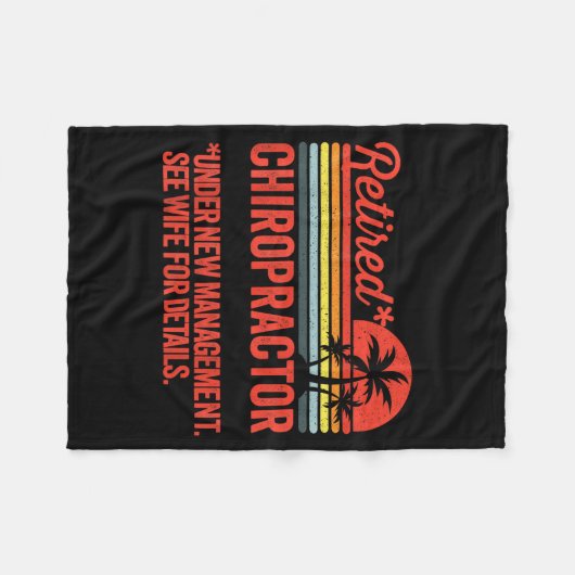 Retired Under New Management Retirement Gift Chiro Fleece Deken (Voorkant (Horizontaal))