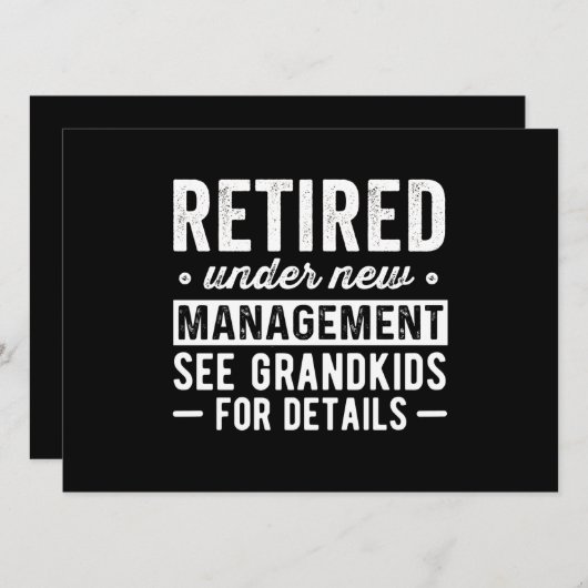 Retired Under New Management see Grandkids Aankondiging (Voorkant / Achterkant)