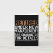 Retired Under New Management See Grandkids Funny R Kaart (Gele Bloem)