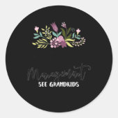 Retired Under New Management See Grandkids Funny R Ronde Sticker (Voorkant)