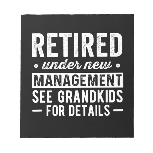 Retired Under New Management see Grandkids Notitieblok (Voorkant)