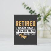 retired under new management see wife for details. bedankkaart (Staand voorkant)