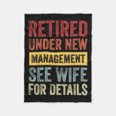 Retired Under New Management See Wife For Details Fleece Deken (Voorkant)