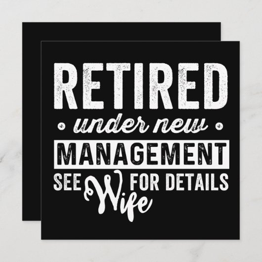 retired under new management see wife for details. save the date (Voorkant / Achterkant)